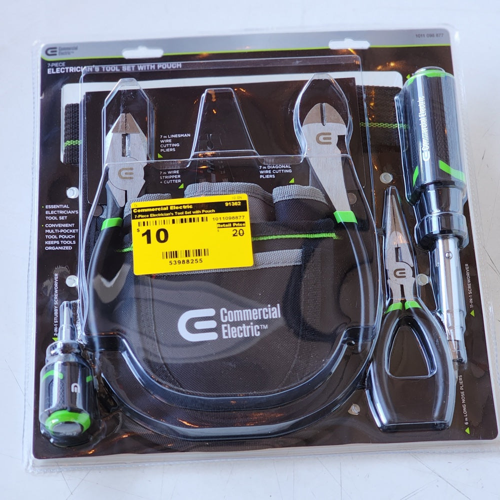 7-Piece Electrician's Tool Set With Pouch 7-Piece Electrician's Tool Set With Pouch